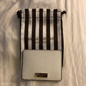 NWOT! Henri Bendel leather white card case.